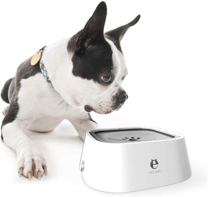 Bol Flottant Anti-débordement 1L pour Chats, Gamelle Chien, Bol étanche Anti-déversement, Récipient Nourriture et Eau (Rose)