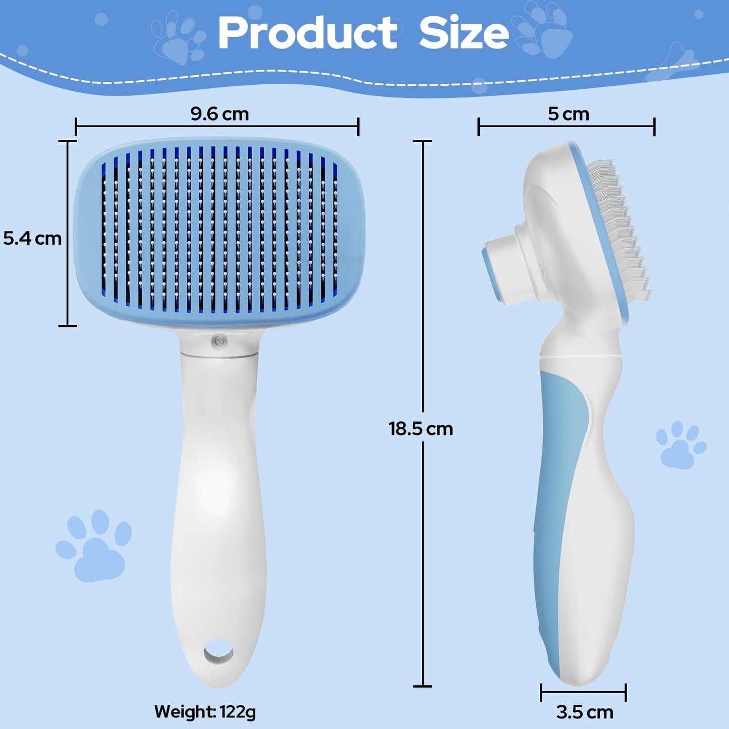 Zivacate Brosse Chat Brosse Chien, Idéale pour Poils Longs et Courts, Épilation en Un Clic, Autonettoyante, Élimine les Poils Morts, Manche Antidérapant, Accessoires Animaux - Rose-Blanc