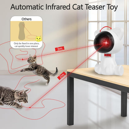 Jouet interactif pour chat – Jouet automatique pour chat – Jouets pour chiens qui s'ennuient d'intérieur pour les chats adultes, chatons, chiens, allumage automatique et silencieux rouge