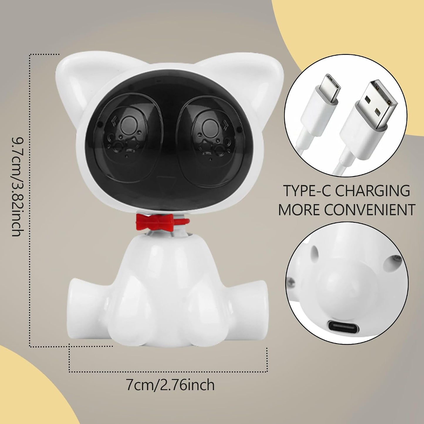 Jouet interactif pour chat – Jouet automatique pour chat – Jouets pour chiens qui s'ennuient d'intérieur pour les chats adultes, chatons, chiens, allumage automatique et silencieux rouge