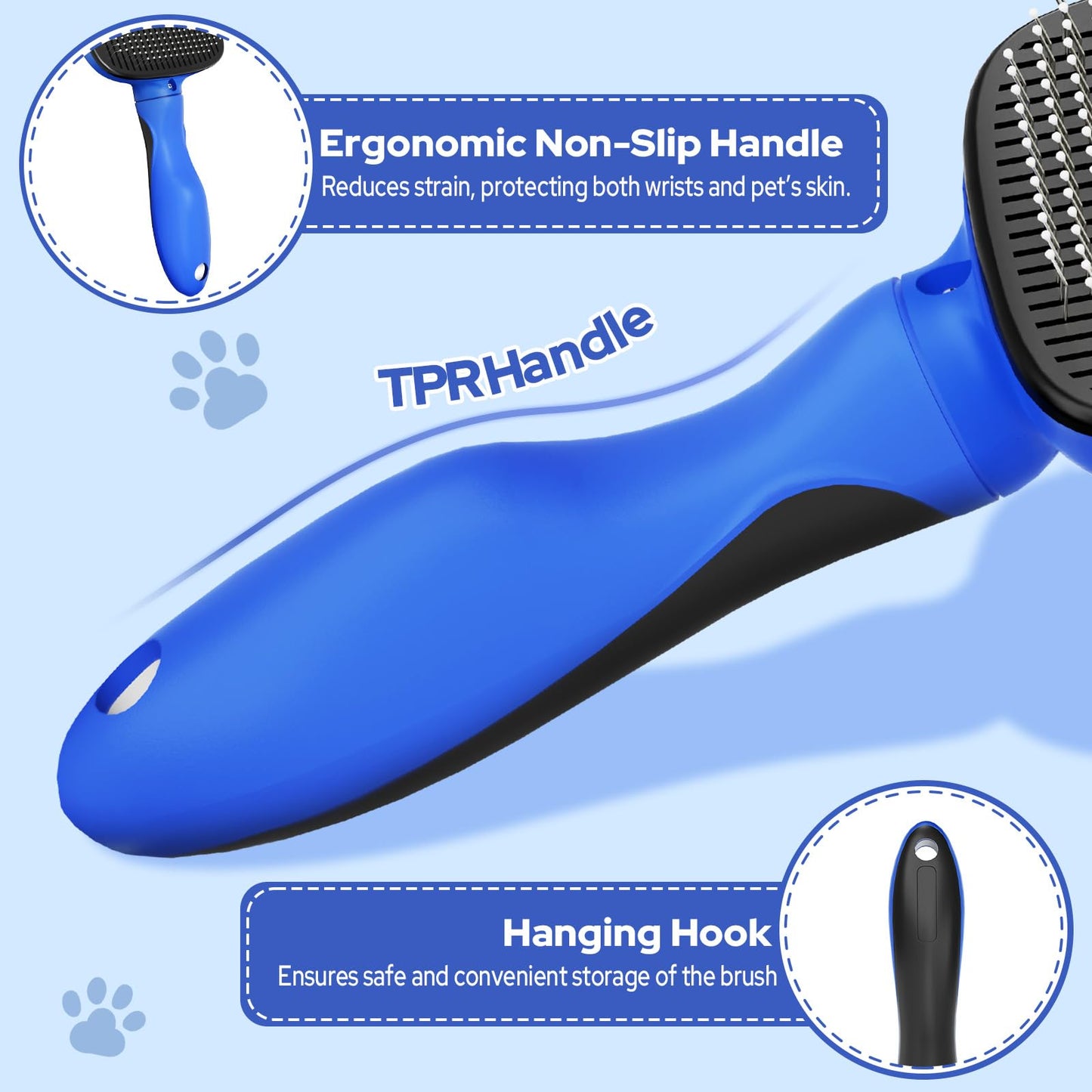Zivacate Brosse Chat Brosse Chien, Idéale pour Poils Longs et Courts, Épilation en Un Clic, Autonettoyante, Élimine les Poils Morts, Manche Antidérapant, Accessoires Animaux - Rose-Blanc