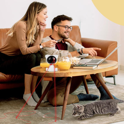 Jouet interactif pour chat – Jouet automatique pour chat – Jouets pour chiens qui s'ennuient d'intérieur pour les chats adultes, chatons, chiens, allumage automatique et silencieux rouge